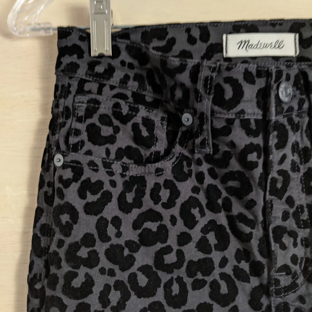 NWT MADEWELL 9" Mid Rise Black Leopard Skinny Jean - Picture 15 of 16